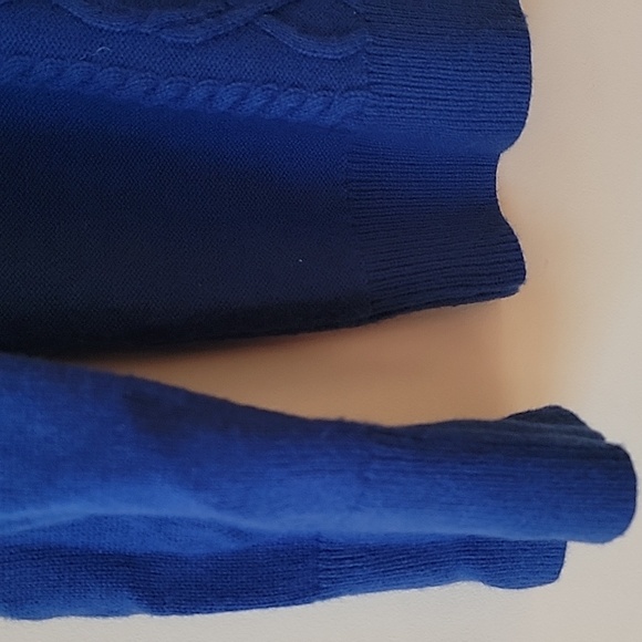 Talbots Royal Blue Cable Knit Sweater - Picture 4 of 7